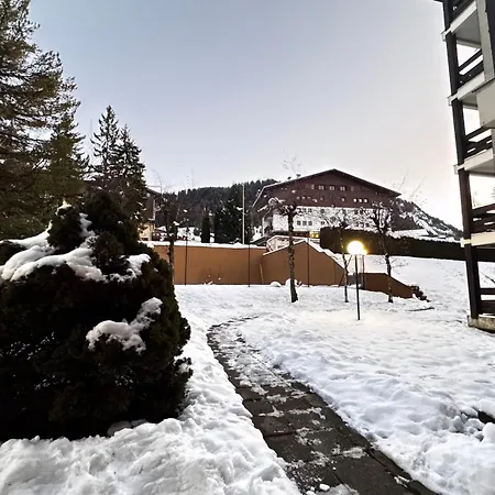 With Balconies On The Snow Front Apartment